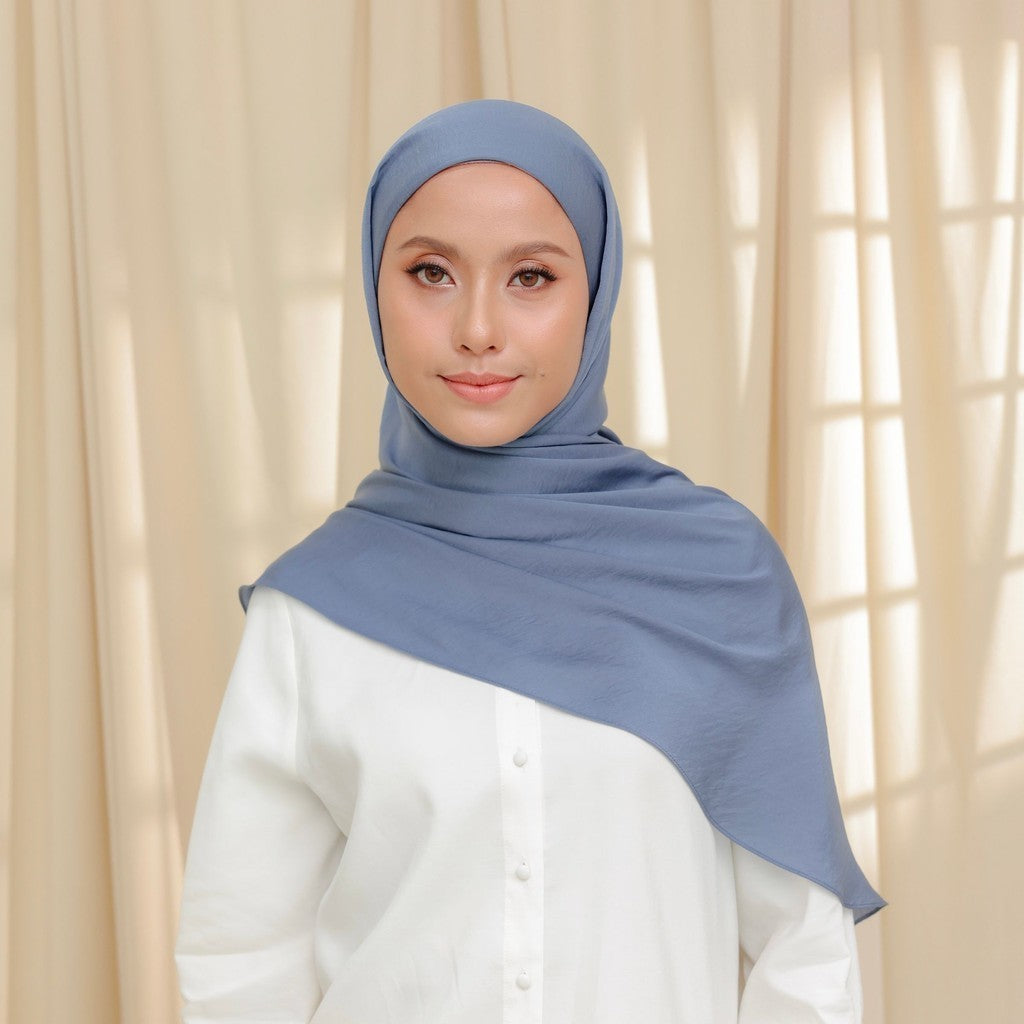 Petal Grace Easy Hijab - QUEEN BLUE