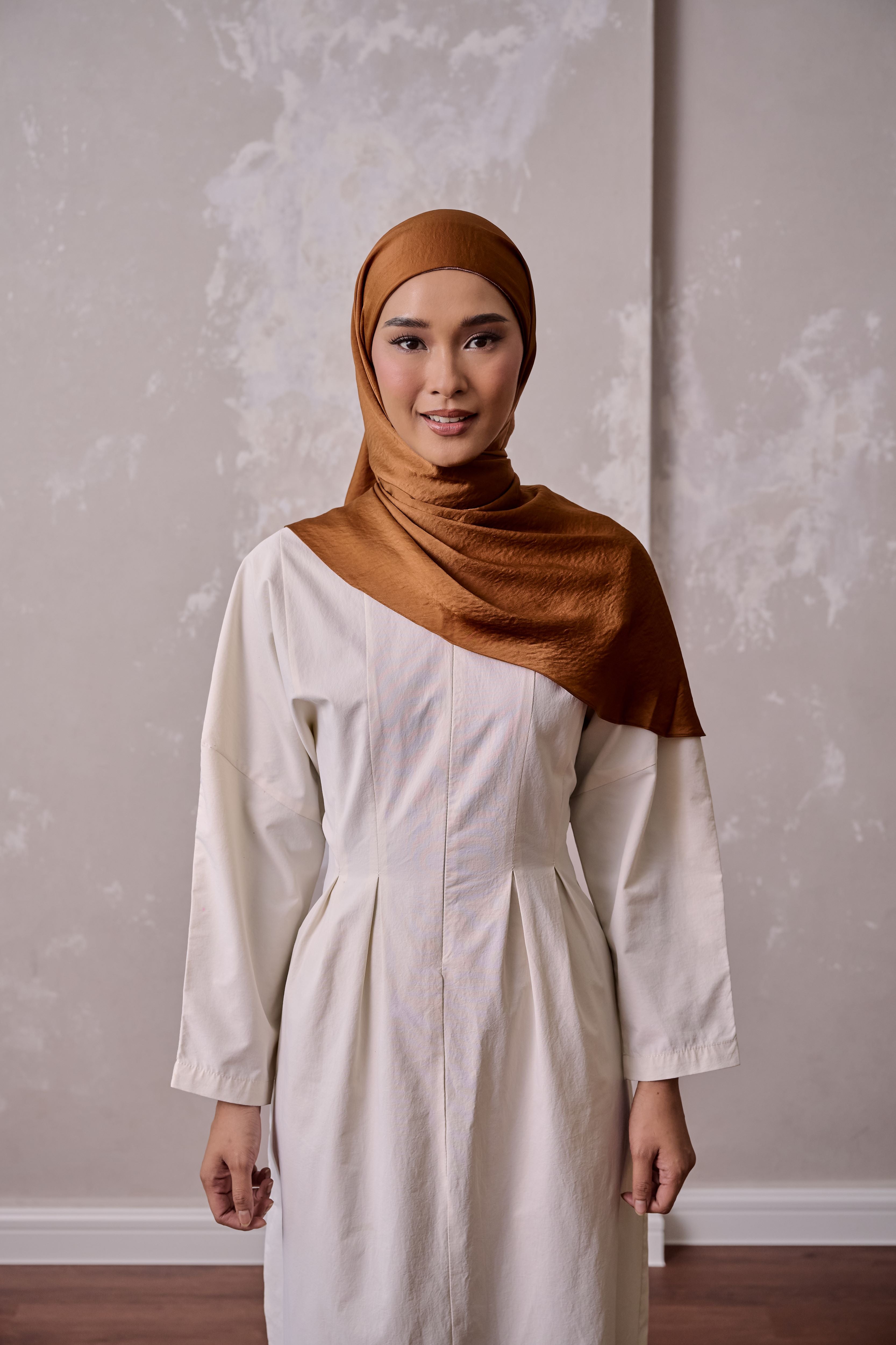 Petal Grace Easy Hijab - HONEY GINGER