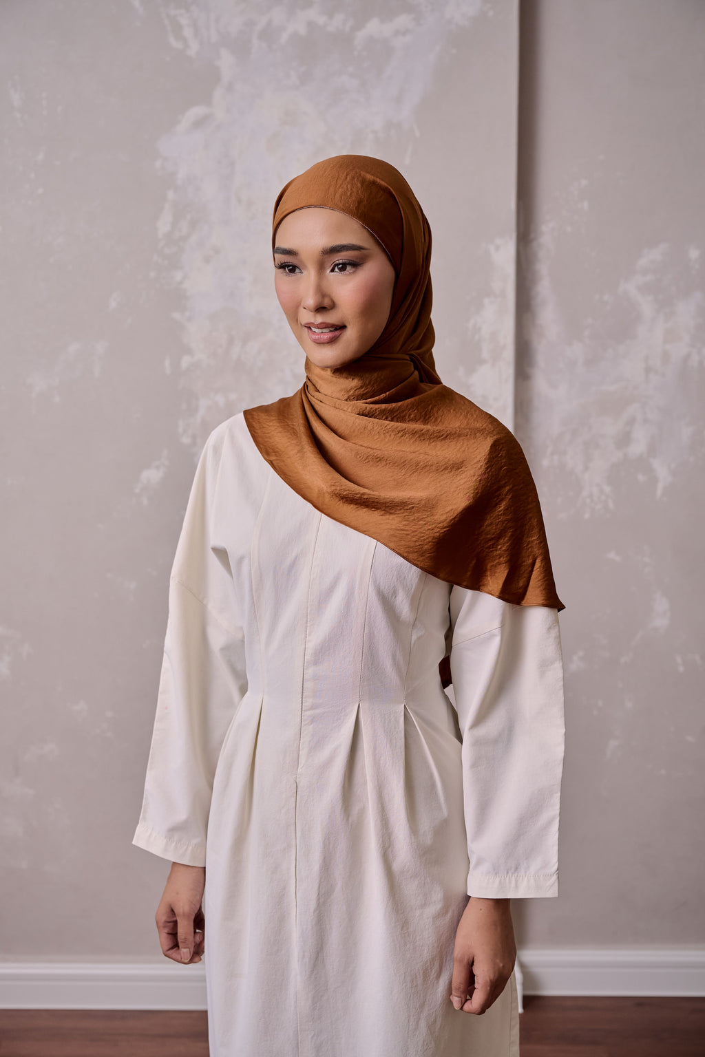 Petal Grace Easy Hijab - HONEY GINGER