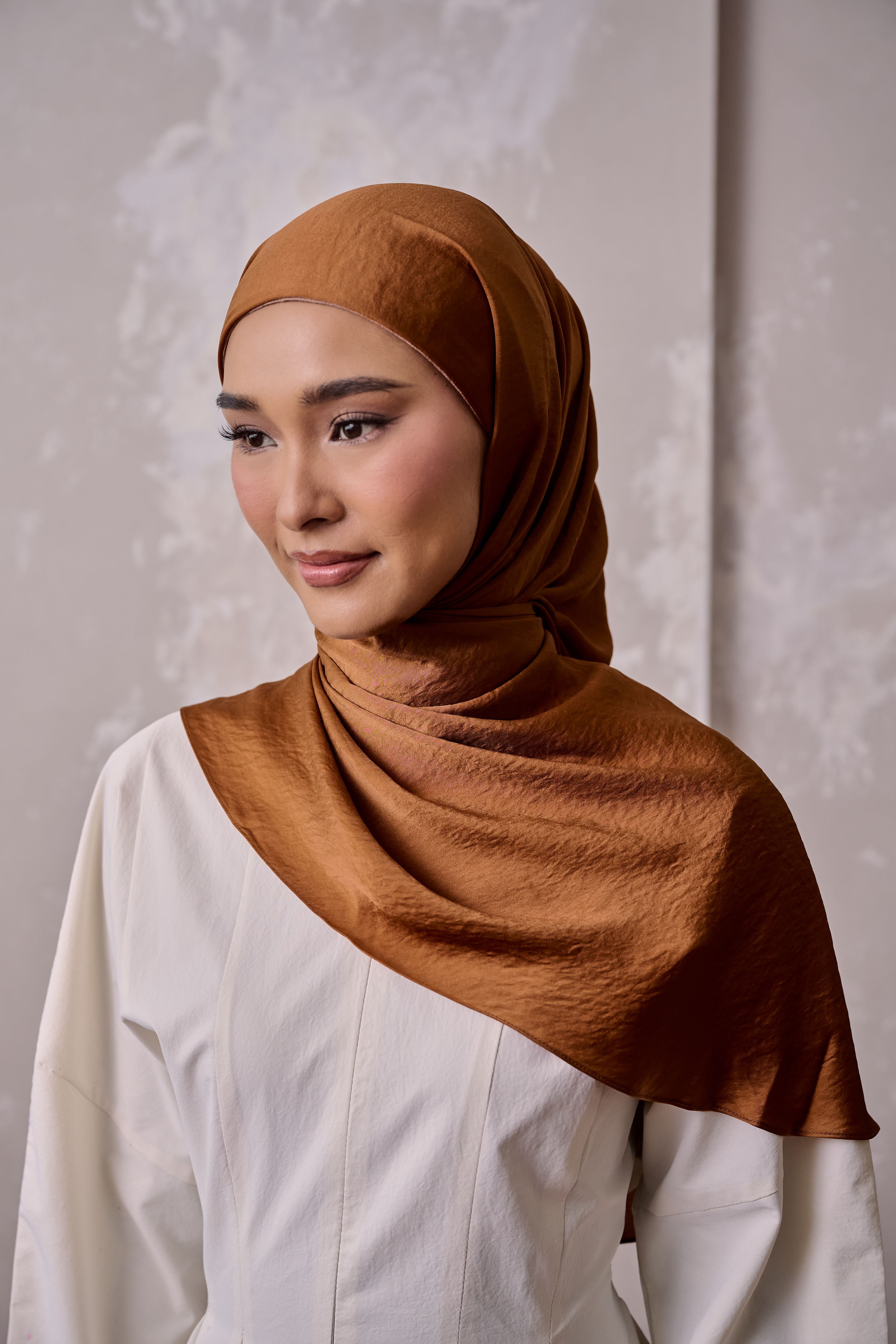 Petal Grace Easy Hijab - HONEY GINGER