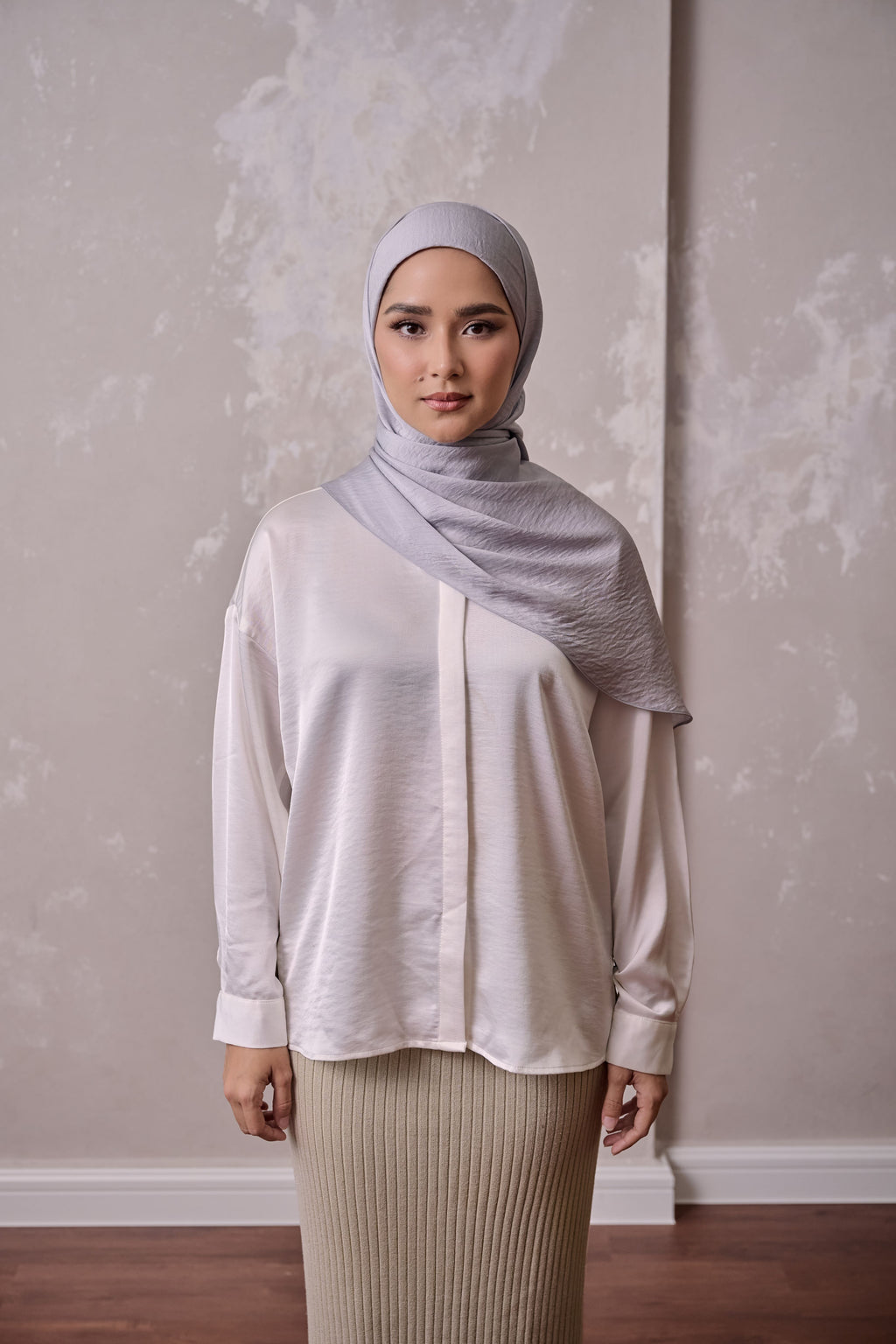 Petal Grace Easy Hijab - QUICKSILVER
