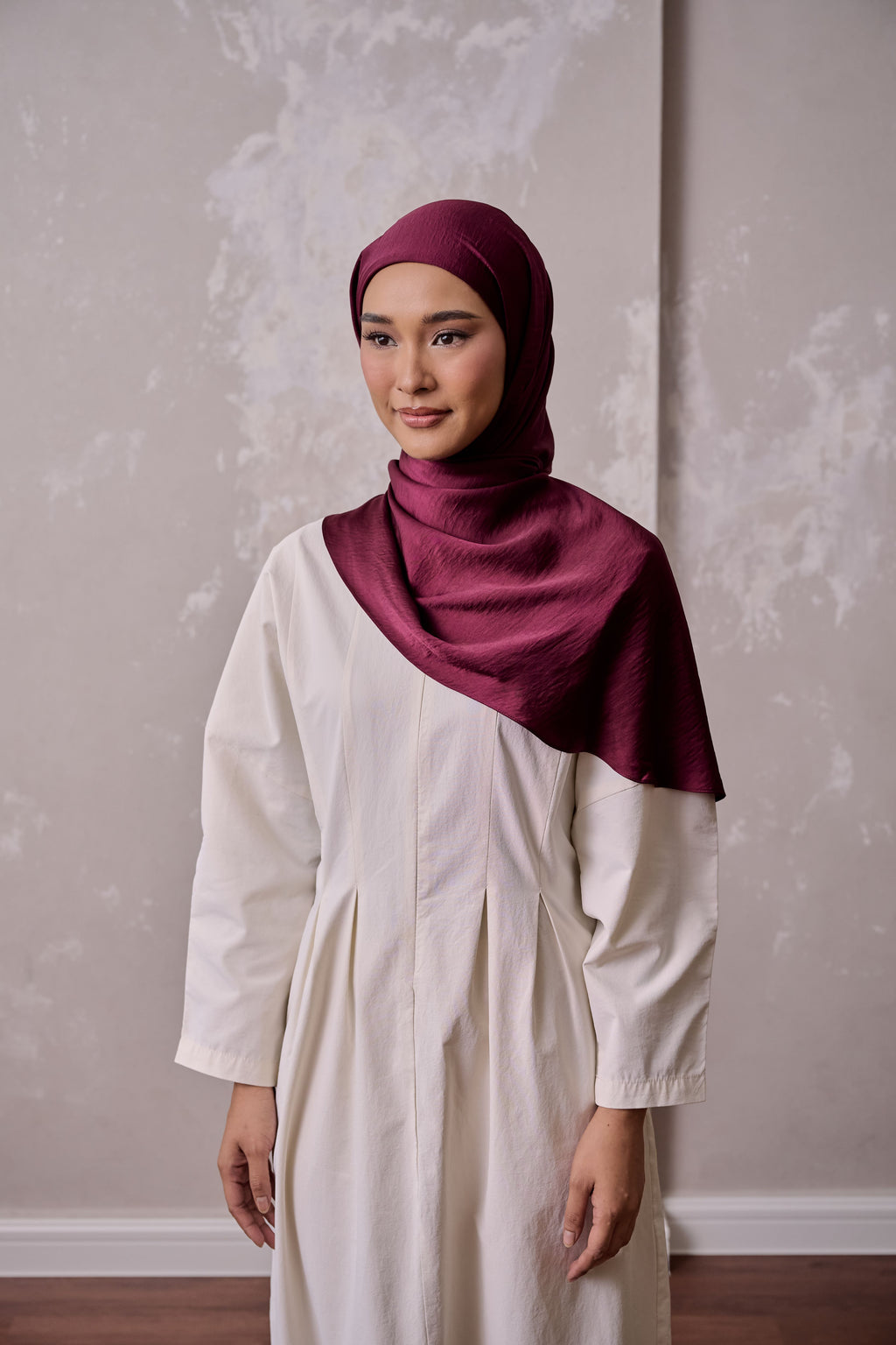 Petal Grace Easy Hijab - RED CHAI