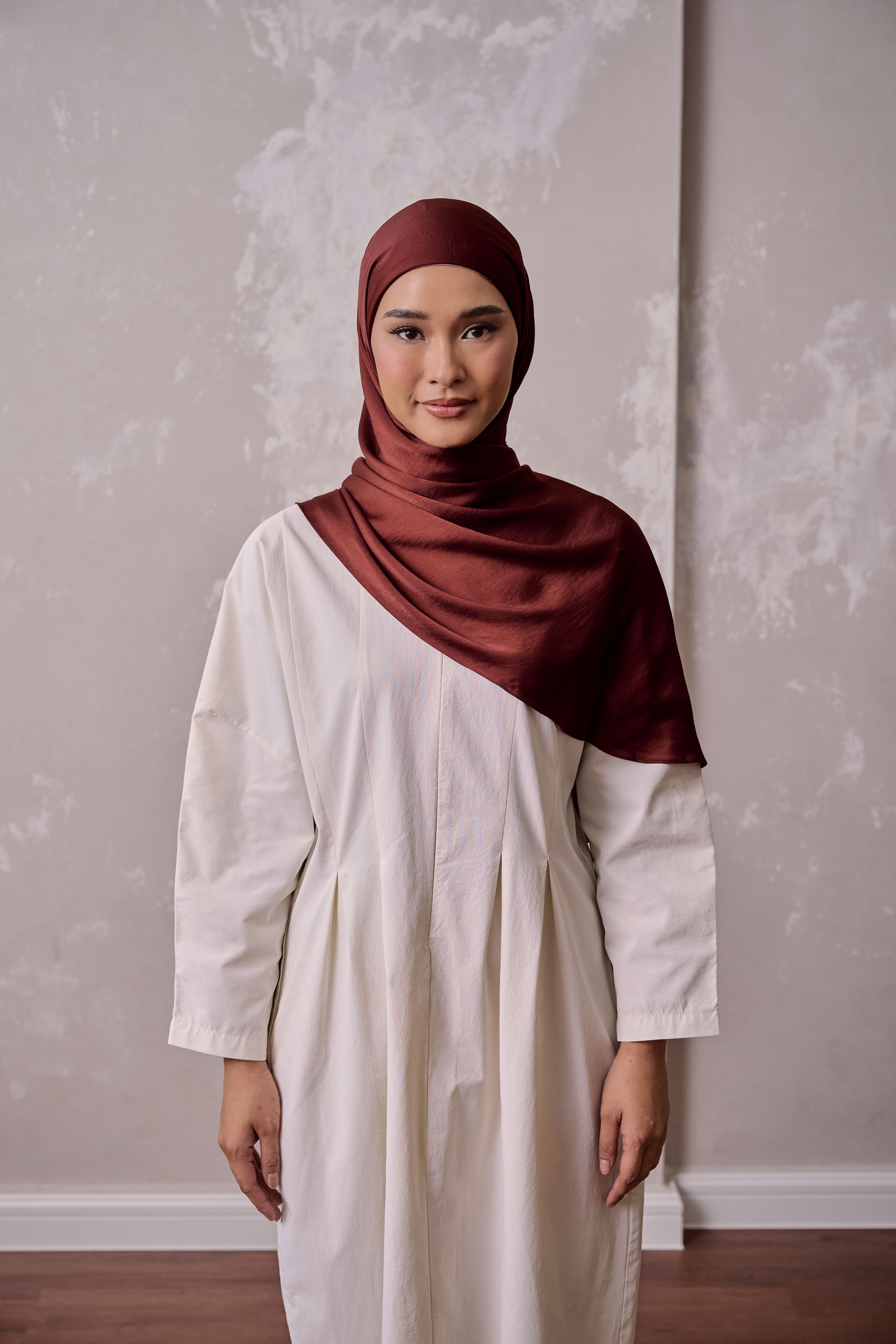 Petal Grace Easy Hijab - RUSSET