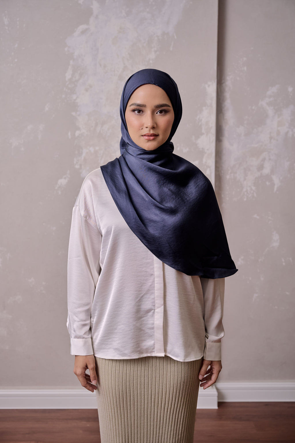 Petal Grace Easy Hijab - SPACE CADET