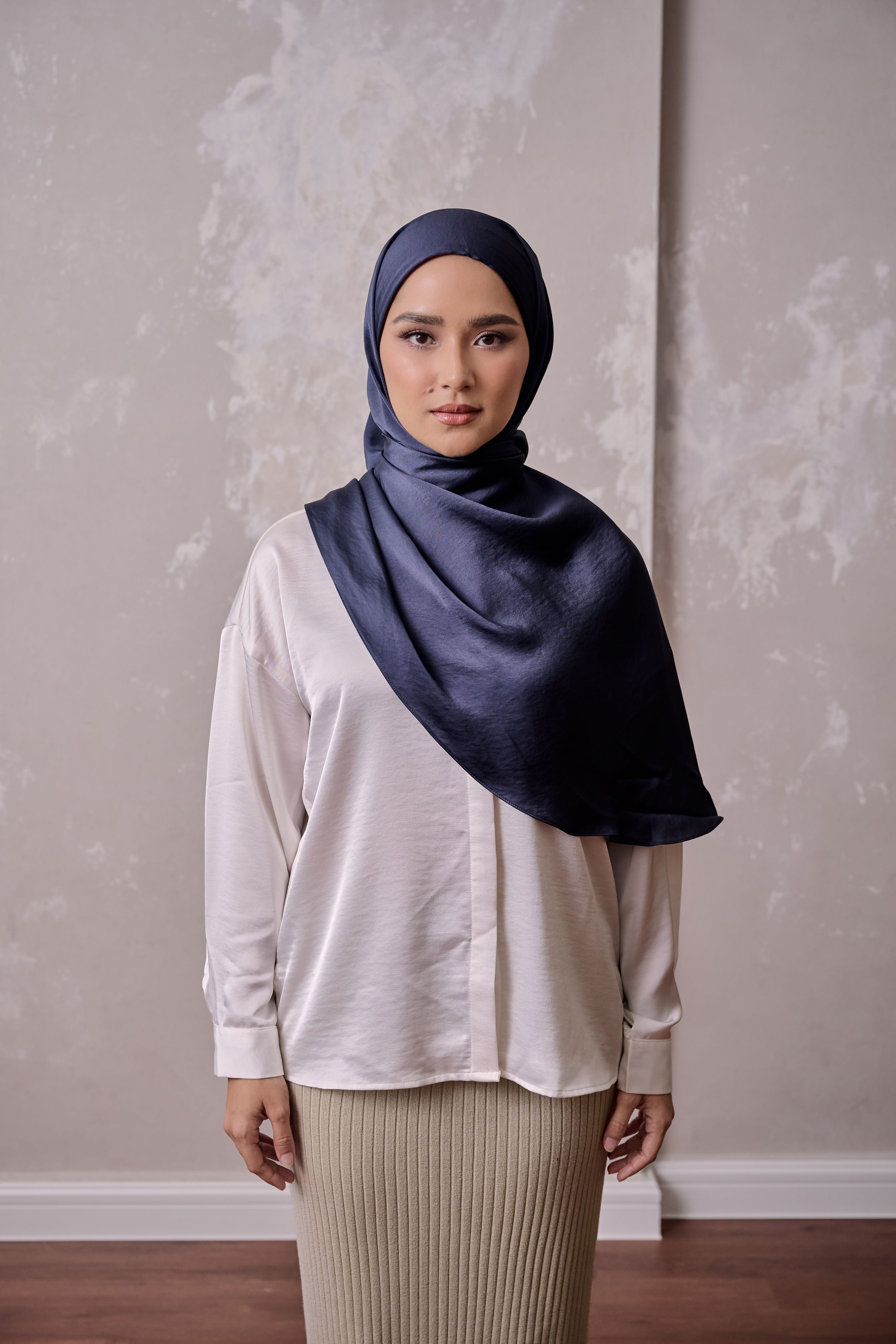 Petal Grace Easy Hijab - SPACE CADET