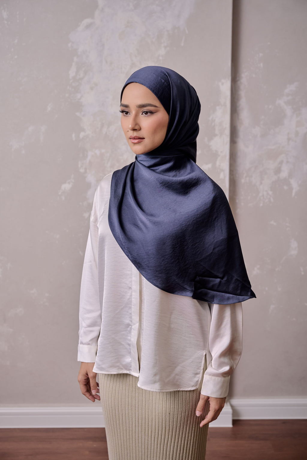 Petal Grace Easy Hijab - SPACE CADET