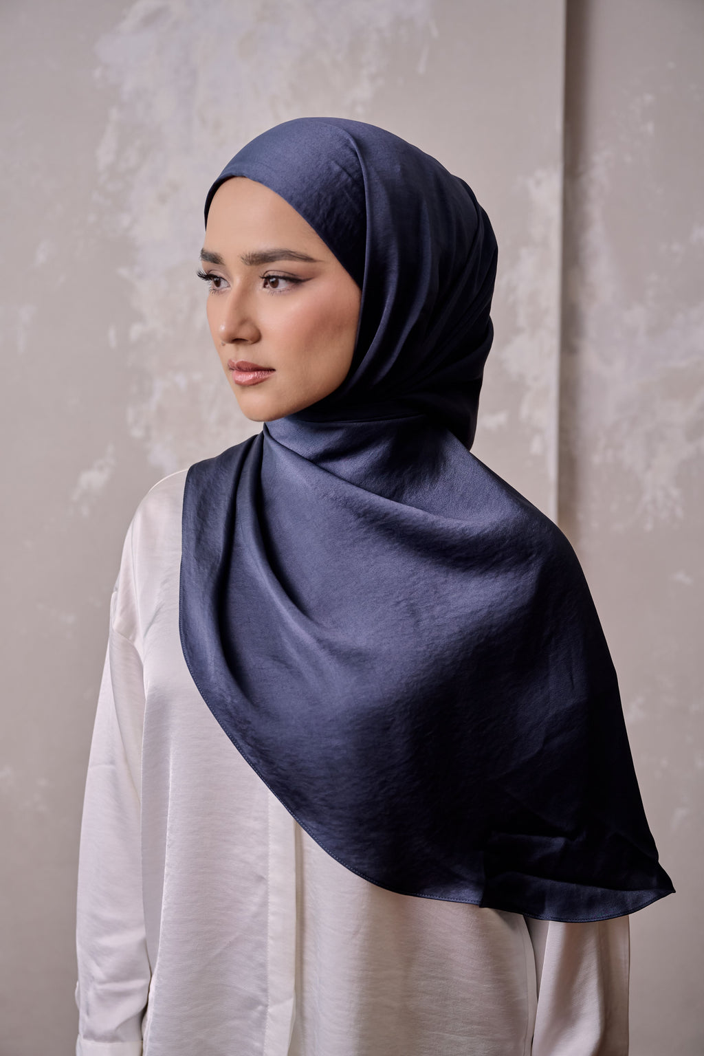 Petal Grace Easy Hijab - SPACE CADET